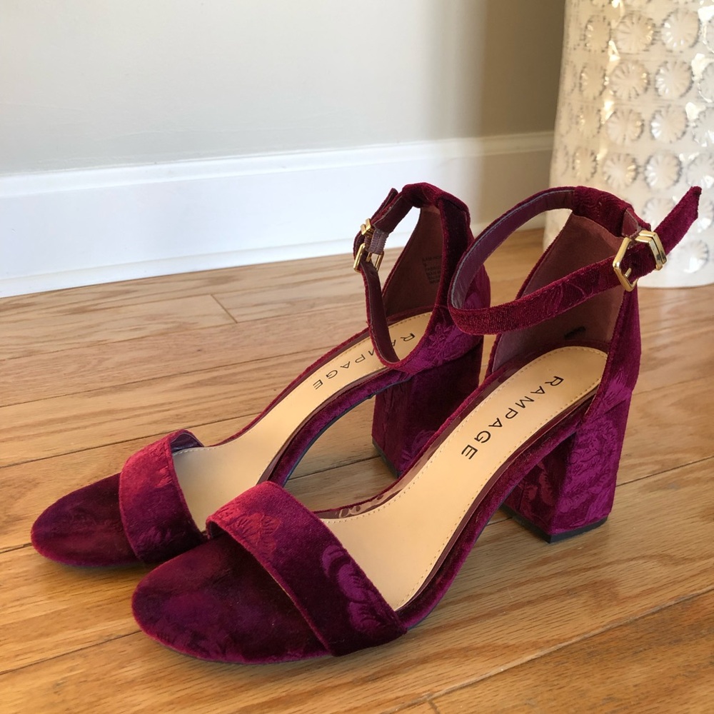 Velvet Block Heels
